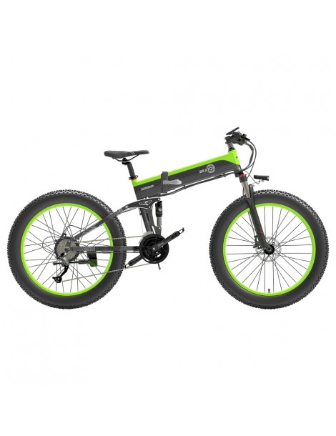 BEZIOR X1500 26 pollici Pneumatico Grasso Bicicletta Elettrica Pieghevole 1500W Motore - Nero Verde Saldi