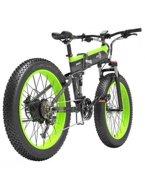 BEZIOR X1000 26 pollici Fat Tire Foldable Electric Bike 1000W Motore Panasonic 48V 12.8Ah Batteria - Nero Verde Offerte