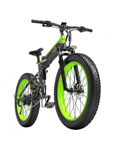 BEZIOR X1000 26 pollici Fat Tire Foldable Electric Bike 1000W Motore Panasonic 48V 12.8Ah Batteria - Nero Verde Offerte