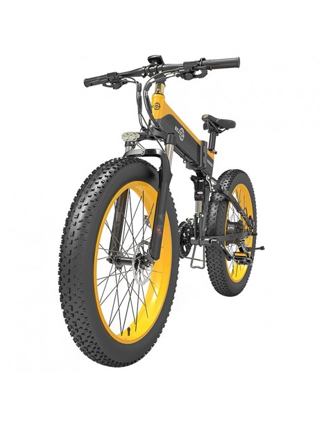BEZIOR X1000 26 pollici Fat Tire Foldable Electric Bike 1000W Motore Panasonic 48V 12.8Ah Batteria - Nero Giallo Hotsell