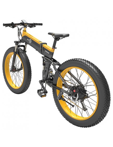 BEZIOR X1000 26 pollici Fat Tire Foldable Electric Bike 1000W Motore Panasonic 48V 12.8Ah Batteria - Nero Giallo Hotsell