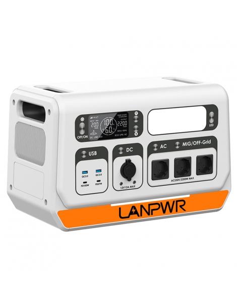 LANPWR 2200PRO Stazione di alimentazione portatile con inverter on-grid supporto 200W/400W/600W/800W - Spina UE In Linea