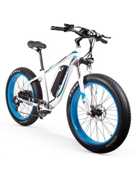 CYSUM M980 Pneumatici Grassi da 26 pollici Bicicletta Elettrica 1000W Motore Brushless 17Ah Batteria rimovibile - Nero Blu Presa