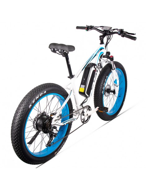CYSUM M980 Pneumatici Grassi da 26 pollici Bicicletta Elettrica 1000W Motore Brushless 17Ah Batteria rimovibile - Nero Blu Presa