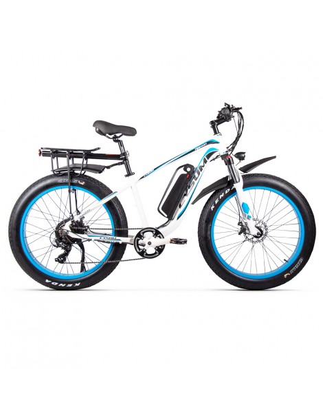 CYSUM M980 Pneumatici Grassi da 26 pollici Bicicletta Elettrica 1000W Motore Brushless 17Ah Batteria rimovibile - Nero Blu Presa