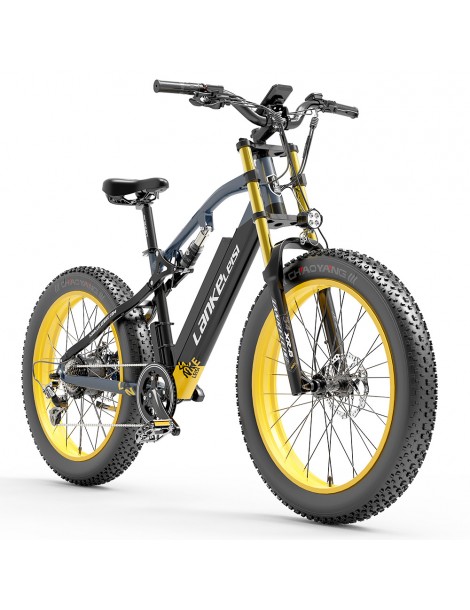 LANKELEISI RV700 16Ah 48V 1000W Bicicletta elettrica - Nero Giallo Hotsell