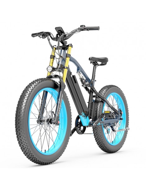 LANKELEISI RV700 16Ah 48V 1000W Bicicletta elettrica - Nero Blu Vendita Calda