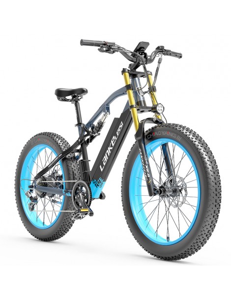 LANKELEISI RV700 16Ah 48V 1000W Bicicletta elettrica - Nero Blu Vendita Calda