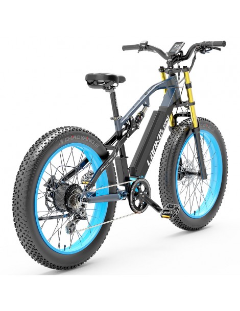 LANKELEISI RV700 16Ah 48V 1000W Bicicletta elettrica - Nero Blu Vendita Calda