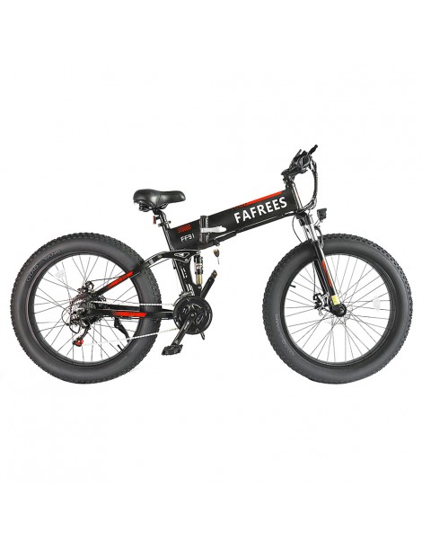 FAFREES FF91 26 Pollici Pneumatici Grassi Mountain Bike Elettrica Pieghevole Motore 1000W e Batteria 499Wh 10Ah - Nero Vendita Economica