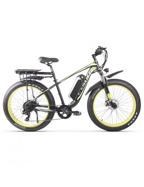 CYSUM M980 Pneumatici Grassi da 26 pollici Bicicletta Elettrica 1000W Motore Brushless 17Ah Batteria rimovibile - Nero Verde I Più Venduti