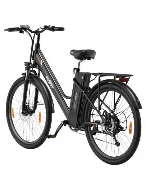 ONESPORT OT18-3 Bicicletta elettrica City pneumatici da 26*2.35 pollici motore da 250W batteria da 36V 14.4Ah - Nero 2025