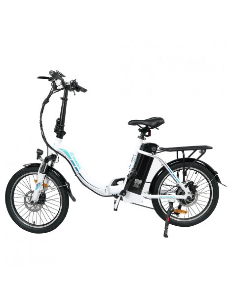KAISDA K7 Ciclomotore elettrico pieghevole bicicletta da montagna motore 350W SHIMANO a 7 velocità controllo APP - Bianco Promozione
