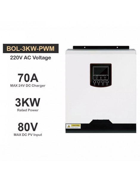 DAXTROMN Inverter solare off grid da 3KW caricatore PWM da 24V DC 70A ingresso PV 80VDC Inverter sinusoidale puro senza WiFi Sconto