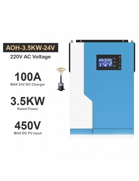 DAXTROMN Inverter Solare Off Grid da 3 5KW Caricatore MPPT da 24V DC 100A Sinusoidale Puro con Ingresso PV 450VDC e WiFi Offerta