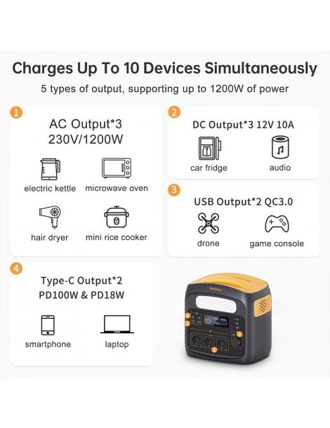Newsmy N1200 Stazione di alimentazione portatile batterie LiFePO4 da 921Wh Italia