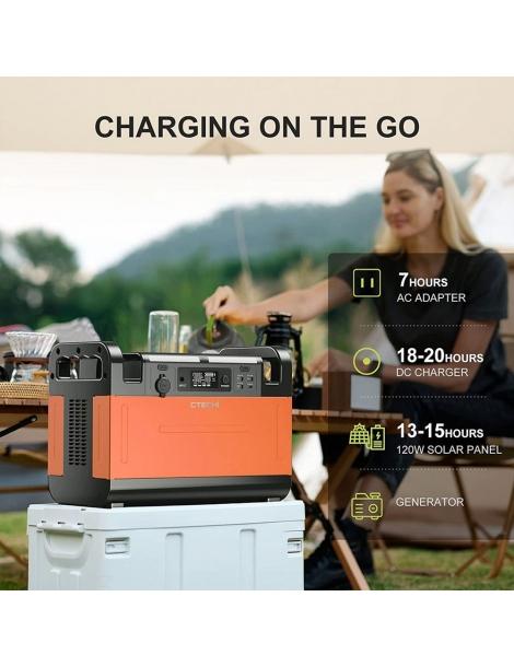 Ctechi GT1500 Stazione Di Alimentazione Portatile Da 1500W/1210Wh Batteria Lifepo4 Onda Sinusoidale Pura Nuovo