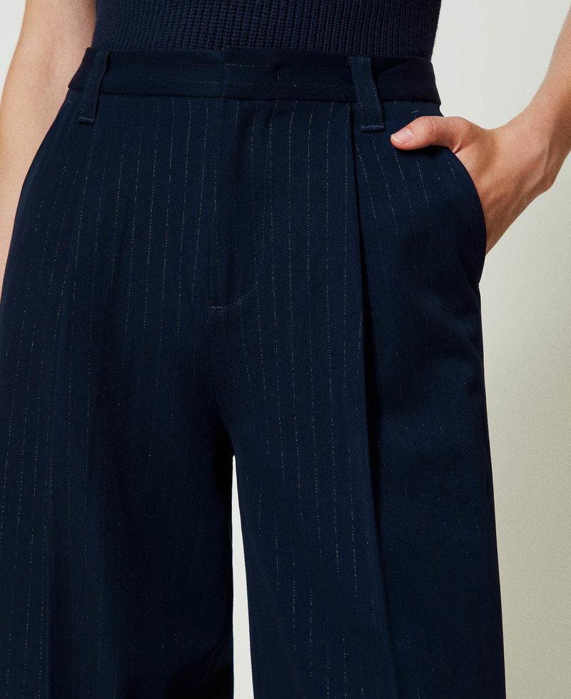 Scee by twin set Pantaloni wide leg gessati lurex Italia
