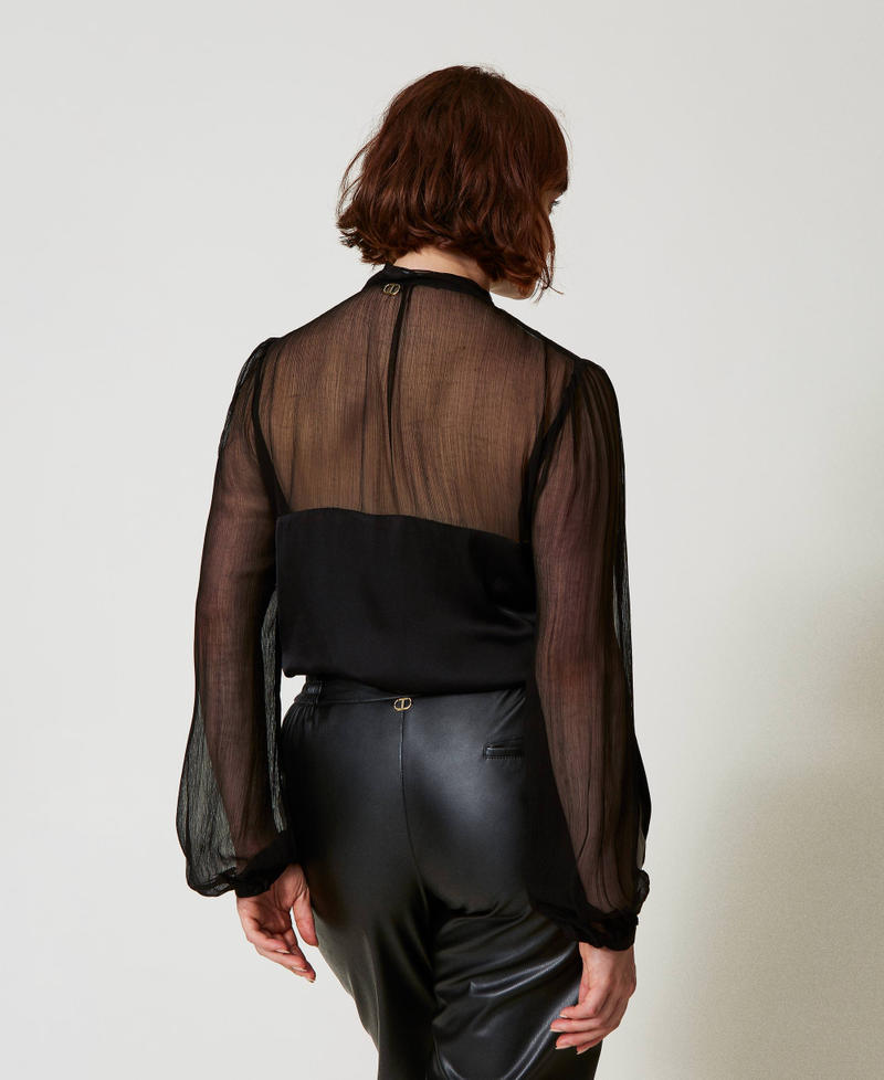 Scee by twin set Camicia in raso e chiffon In Linea