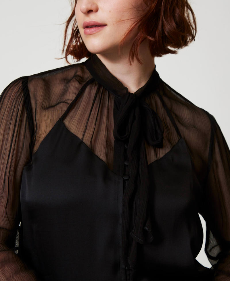 Scee by twin set Camicia in raso e chiffon In Linea
