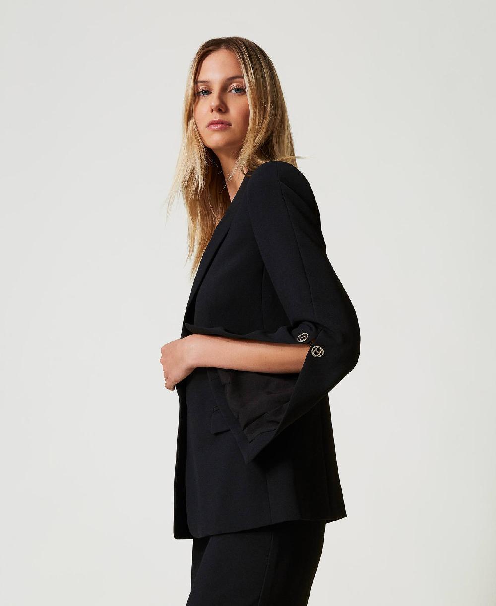 Scee by twin set Giacca blazer in crêpe cady con gemelli Nuovo