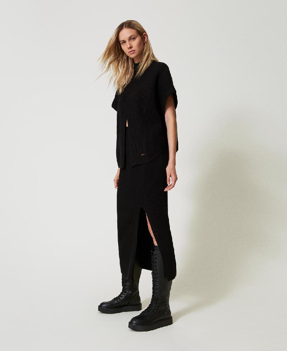 Scee by twin set Gonna longuette in maglia a costine Vendita