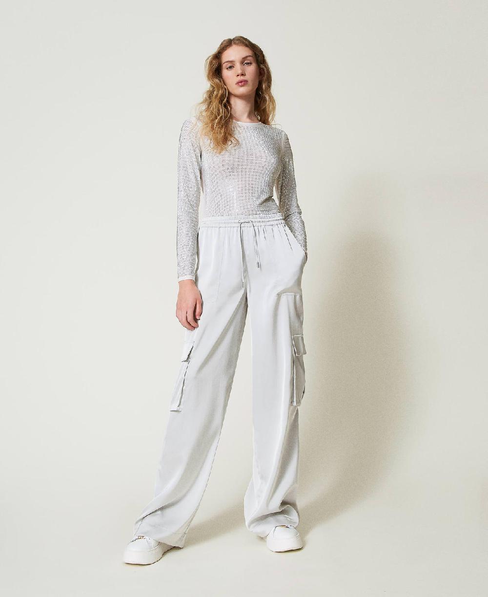 Scee by twin set Pantaloni cargo in raso Soddisfazione Garantita
