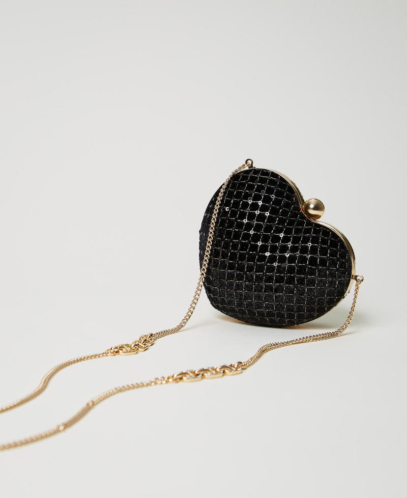 Scee by twin set Clutch 'Coup de coeur' in velluto ricamato Prezzo Ridotto