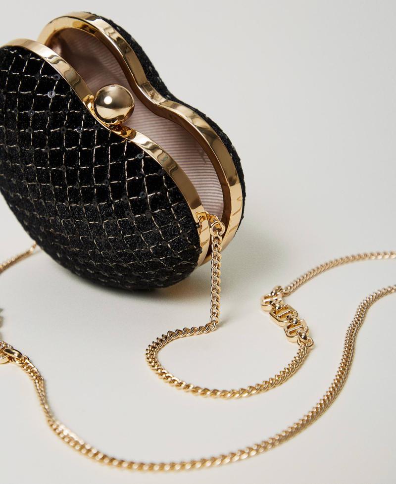 Scee by twin set Clutch 'Coup de coeur' in velluto ricamato Prezzo Ridotto