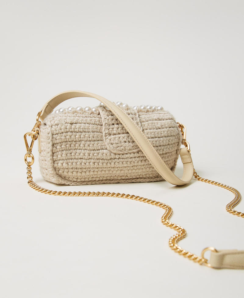 Scee by twin set Borsa a tracolla 'Amie' piccola crochet con perle In Vendita