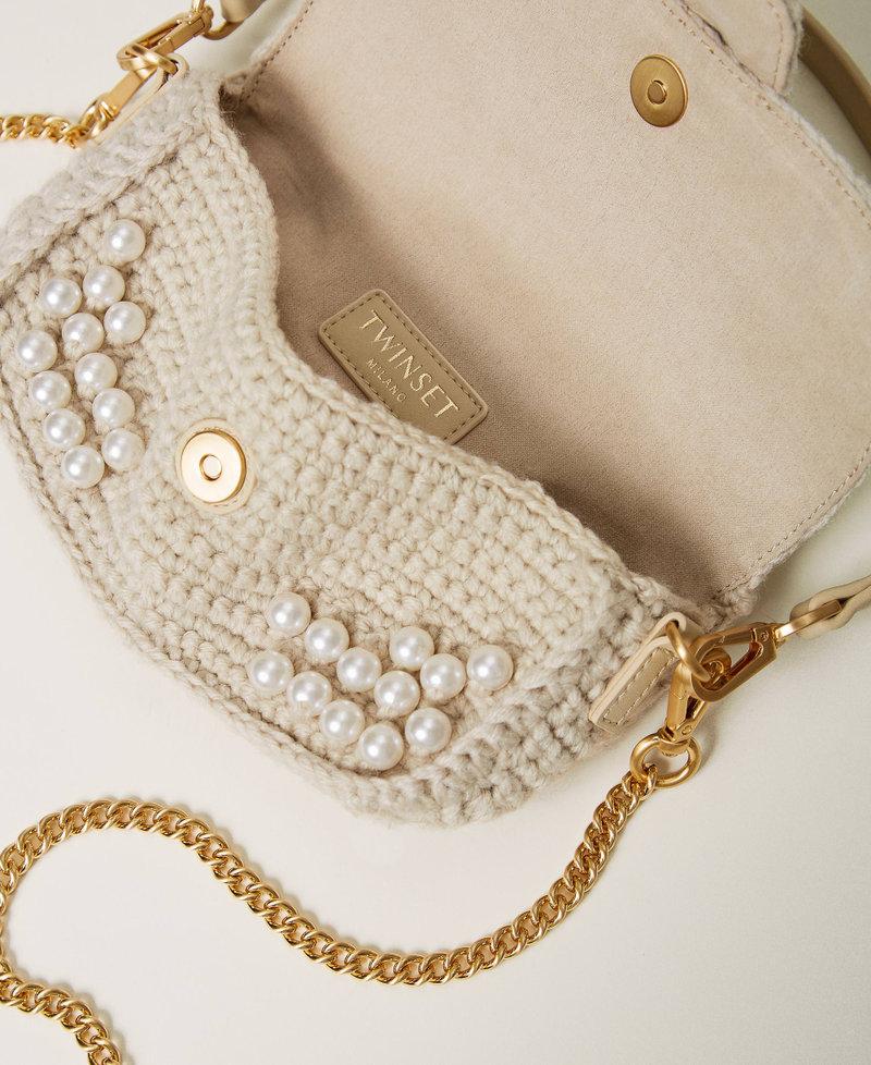 Scee by twin set Borsa a tracolla 'Amie' piccola crochet con perle In Vendita