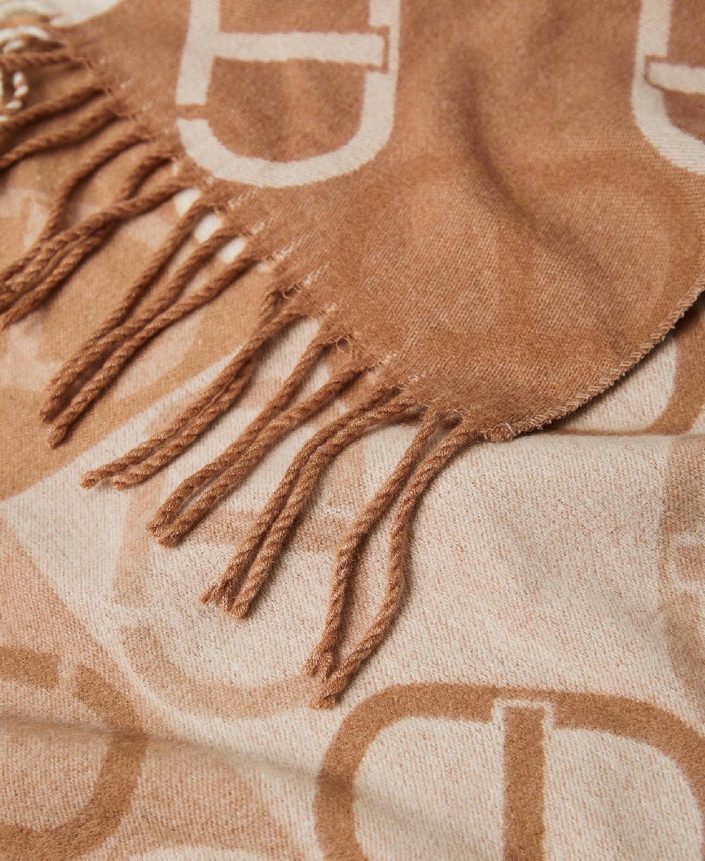 Scee by twin set Stola in panno jacquard con Oval T Vendita