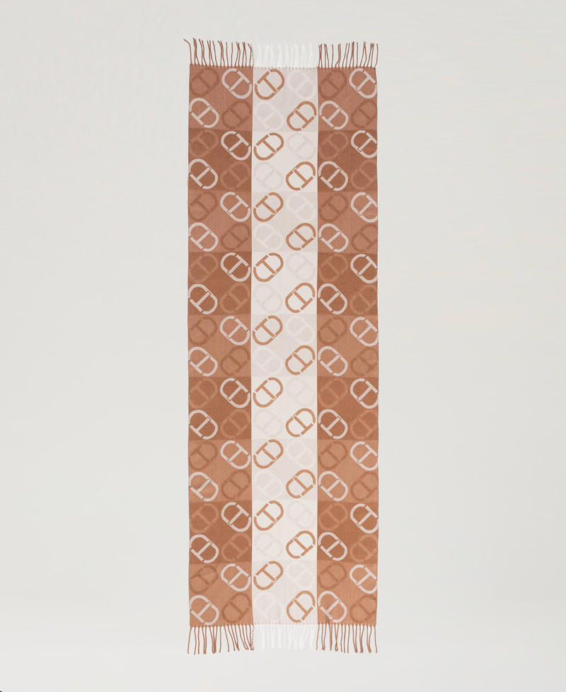 Scee by twin set Stola in panno jacquard con Oval T Vendita