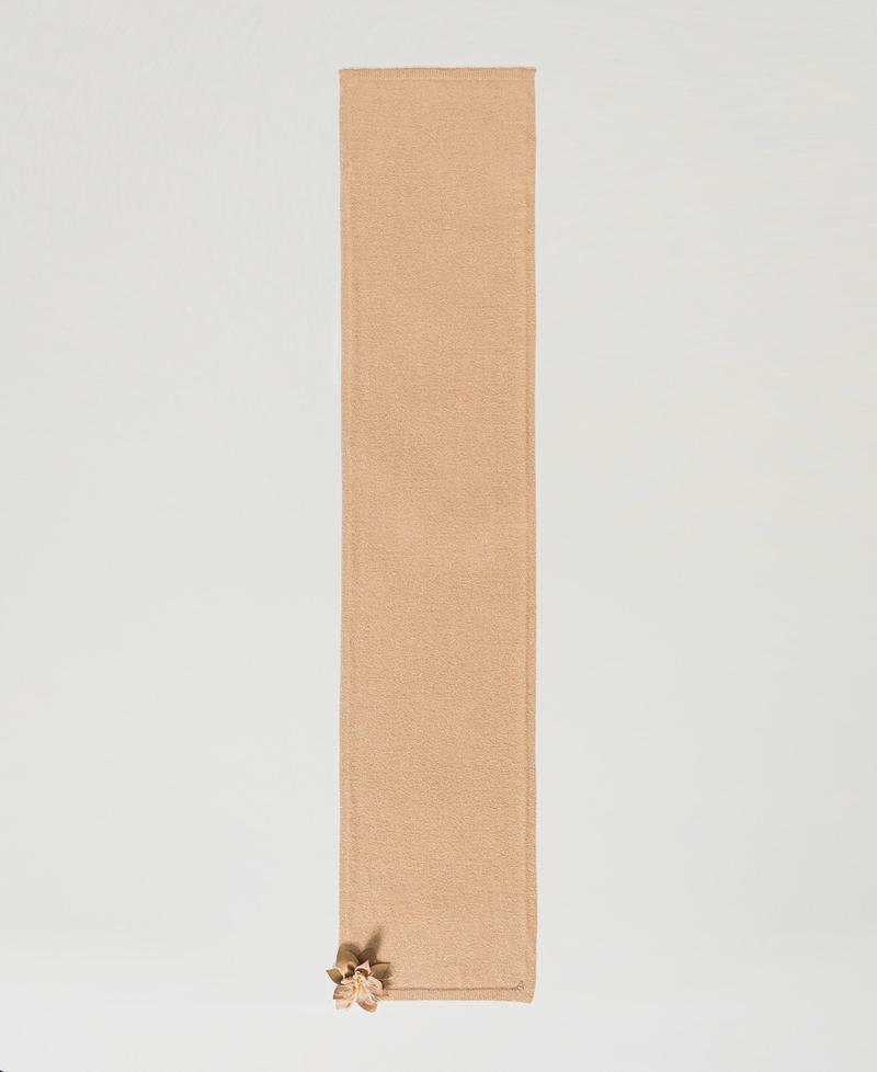 Scee by twin set Sciarpa in maglia con spilla a fiore Spedizione Gratuita