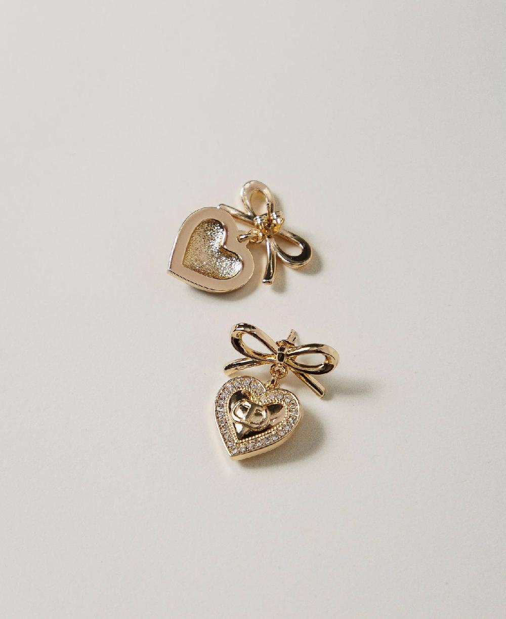 Scee by twin set Orecchini a cuore con strass e Oval T Pezzi Unici