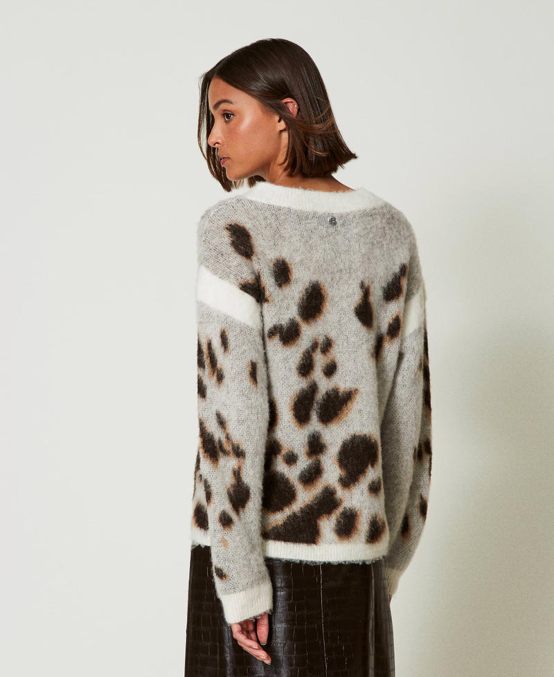 Scee by twin set Maglia jacquard animalier in misto lana Consegna Veloce