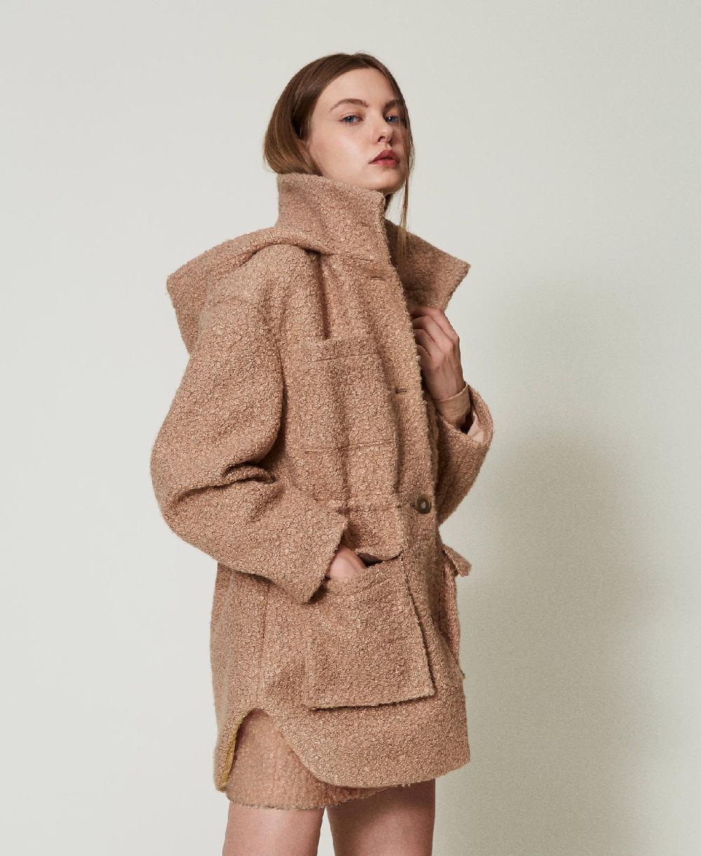 Scee by twin set Cappotto parka in panno arricciato Shopping Online