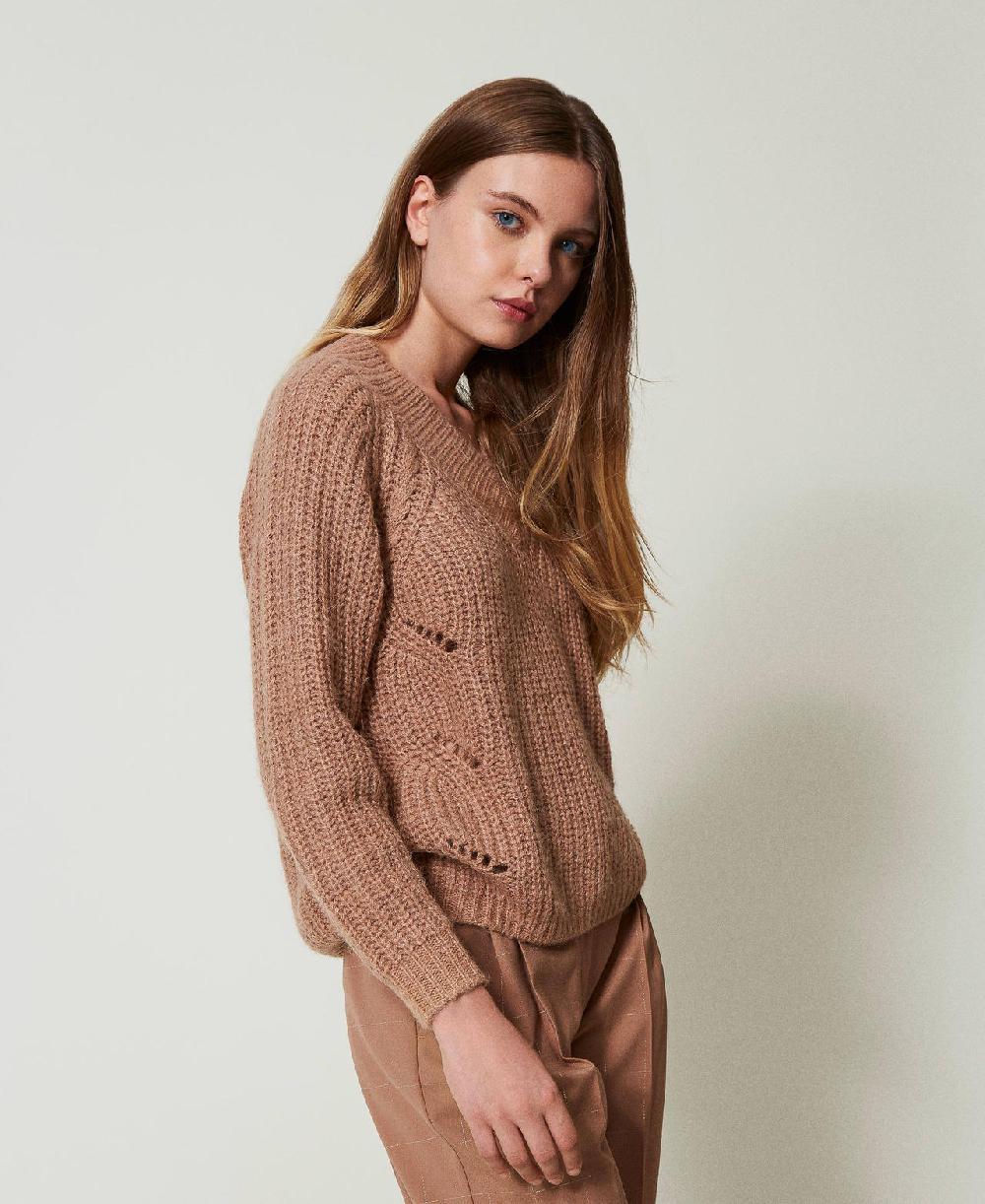Scee by twin set Maglia a coste con trecce Prezzo Ridotto