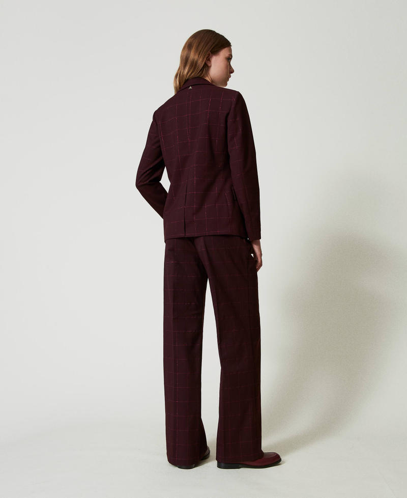 Scee by twin set Pantaloni a palazzo check con lurex Novità