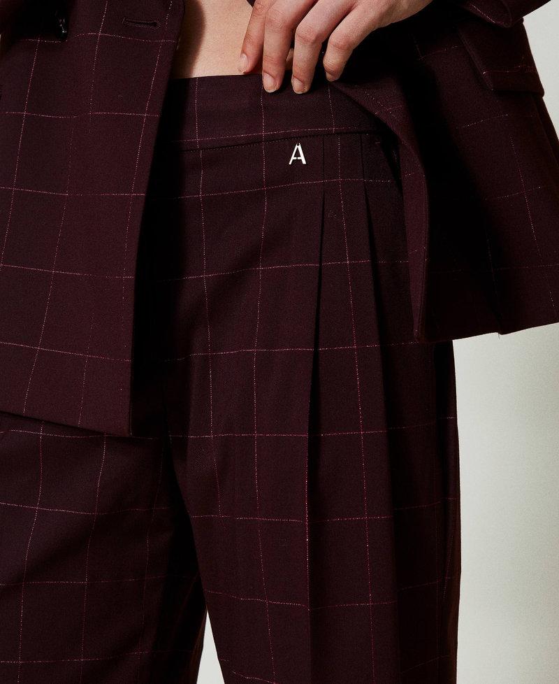 Scee by twin set Pantaloni a palazzo check con lurex Novità