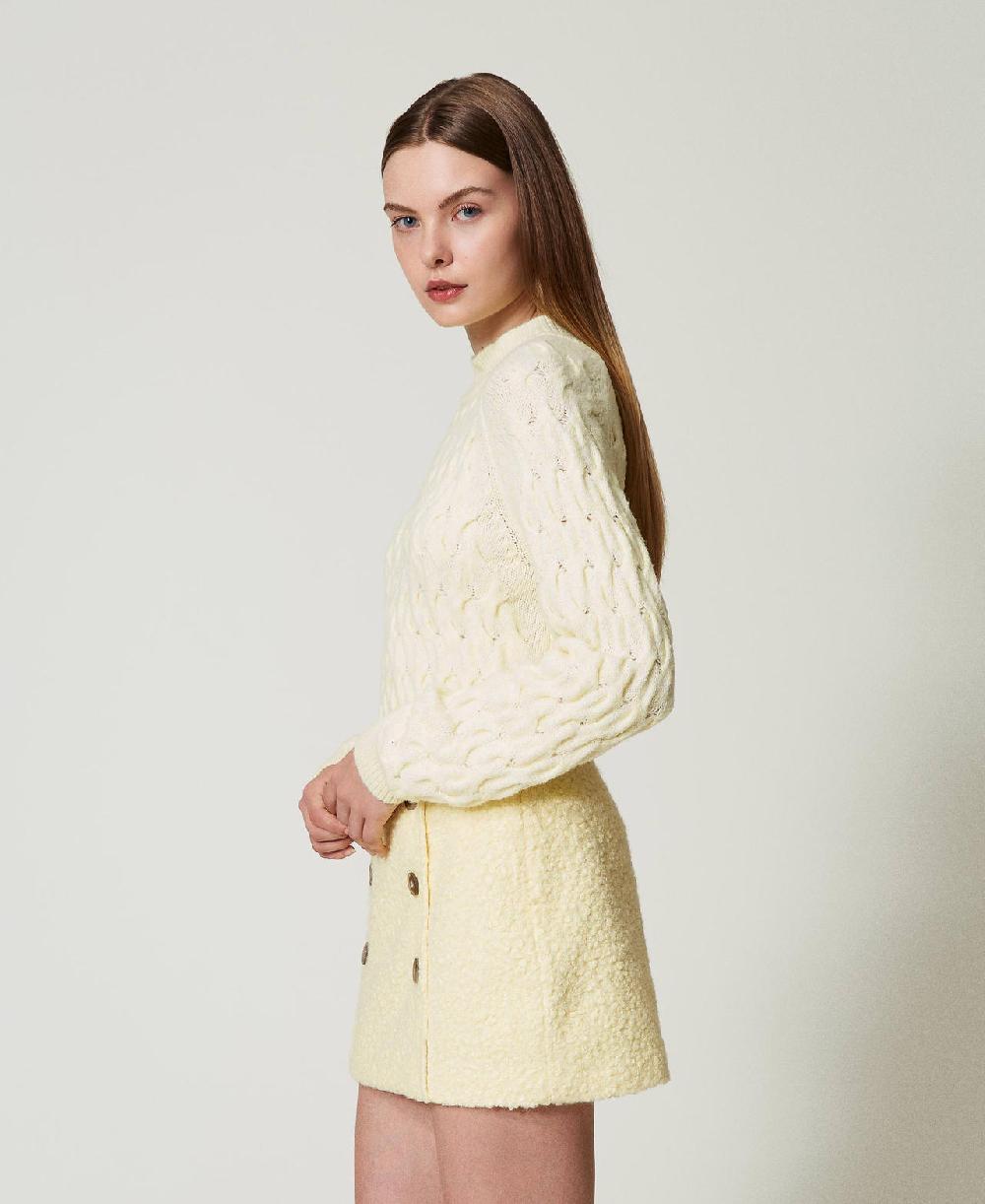 Scee by twin set Maglia lupetto in misto lana con trecce Sconto