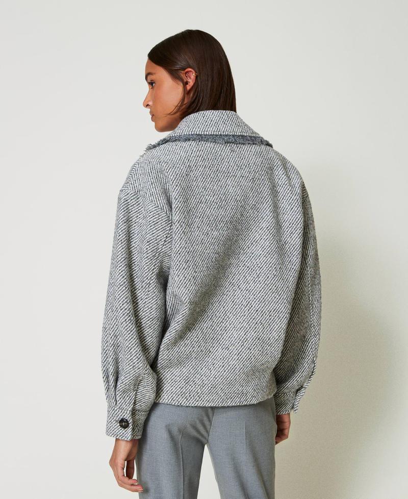Scee by twin set Caban doppiopetto in panno bicolor Online