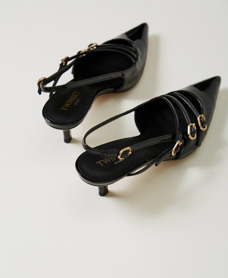 Scee by twin set Décolleté sling back in vernice con cinturini Offerte