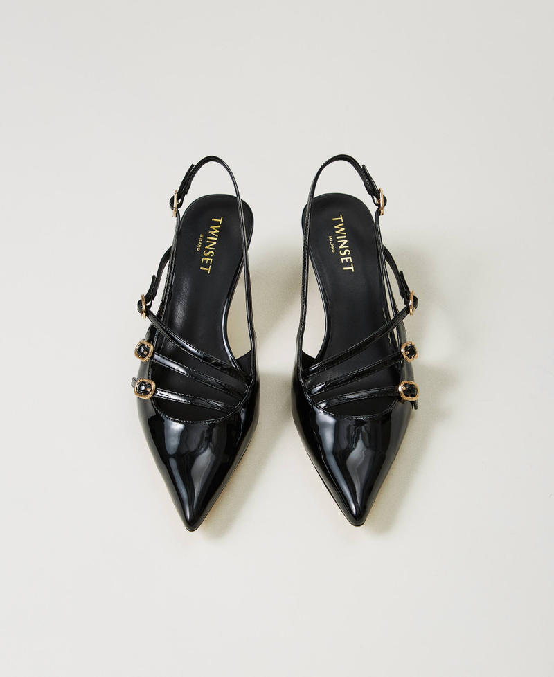 Scee by twin set Décolleté sling back in vernice con cinturini Offerte