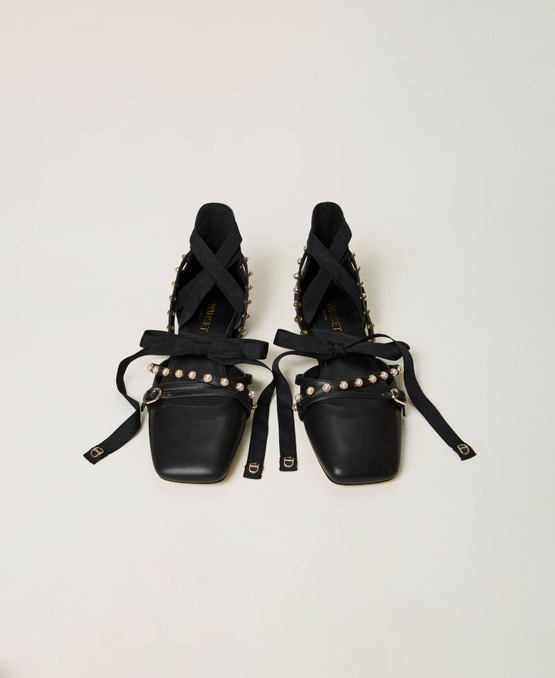 Scee by twin set Ballerine con perle e nastri Negozio