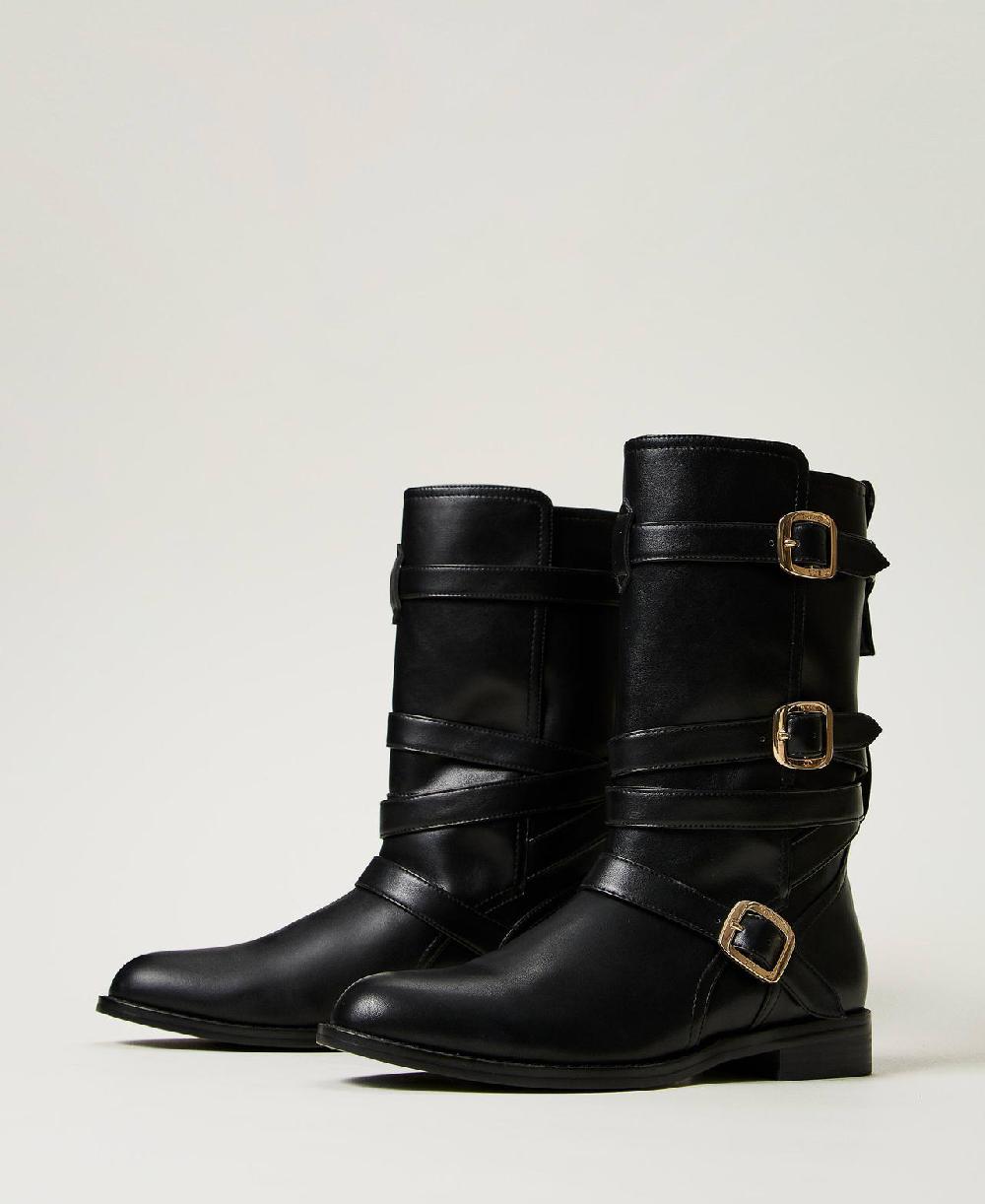 Scee by twin set Stivali biker con cinturini Qualità