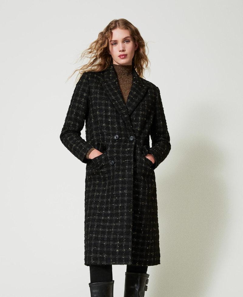Scee by twin set Cappotto bouclé a disegno check Soddisfazione Garantita