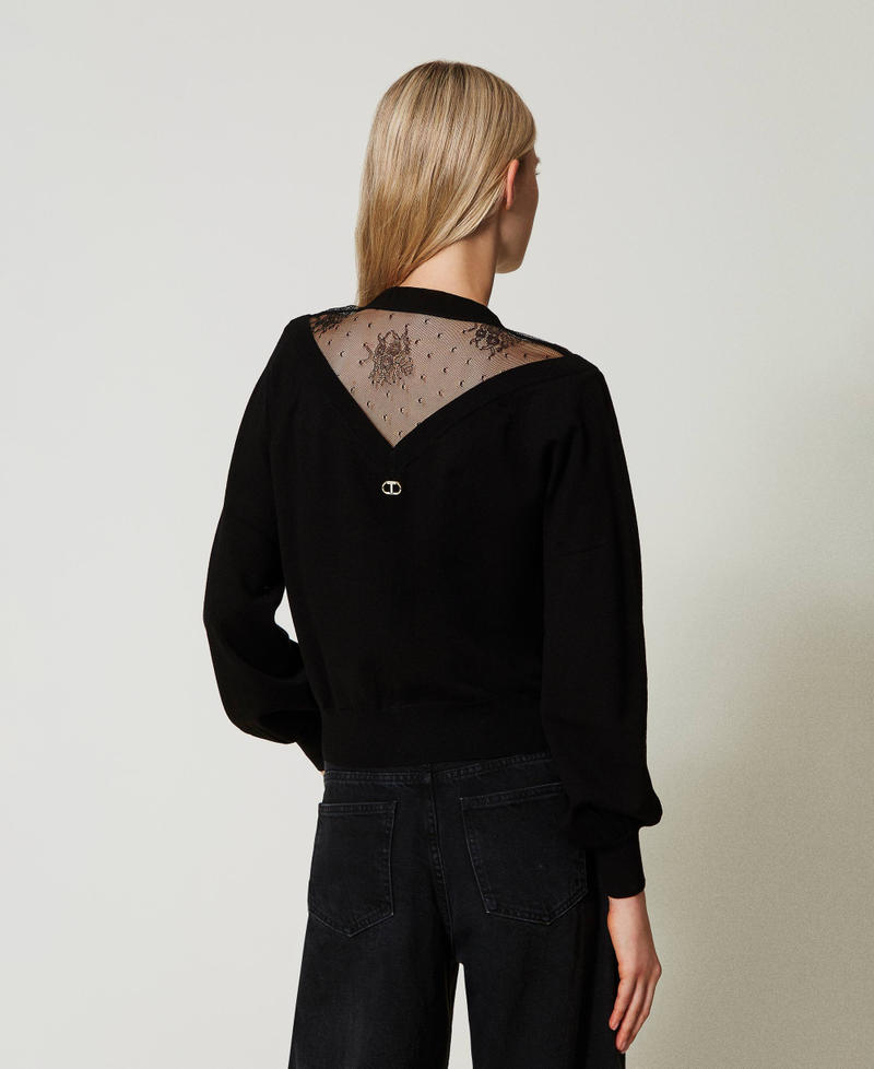 Scee by twin set Maglia con pizzo e fiocco Negozi Online