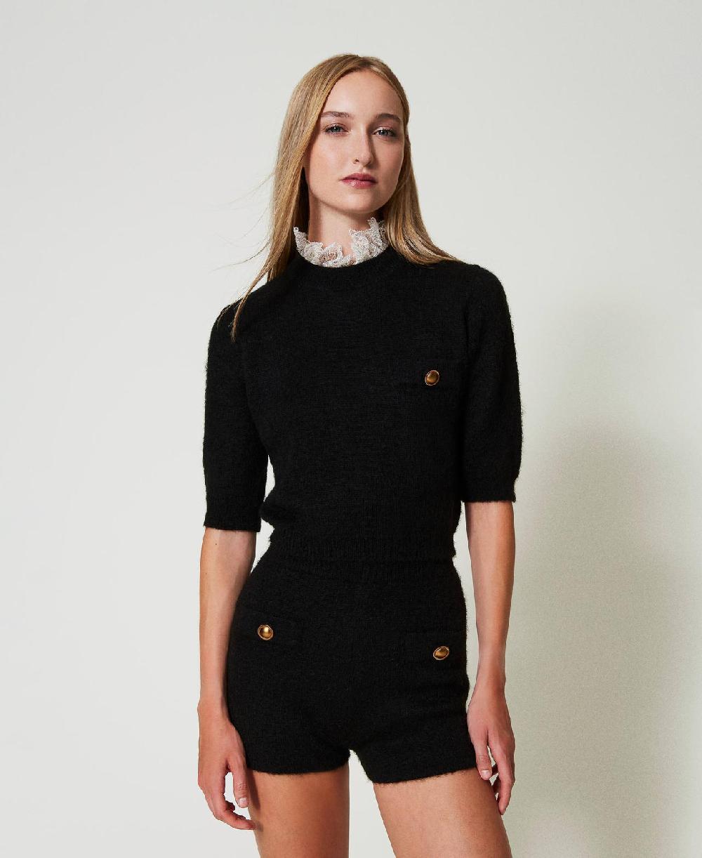 Scee by twin set Maglia 'Charlotte' in misto mohair con pizzo Acquista Ora
