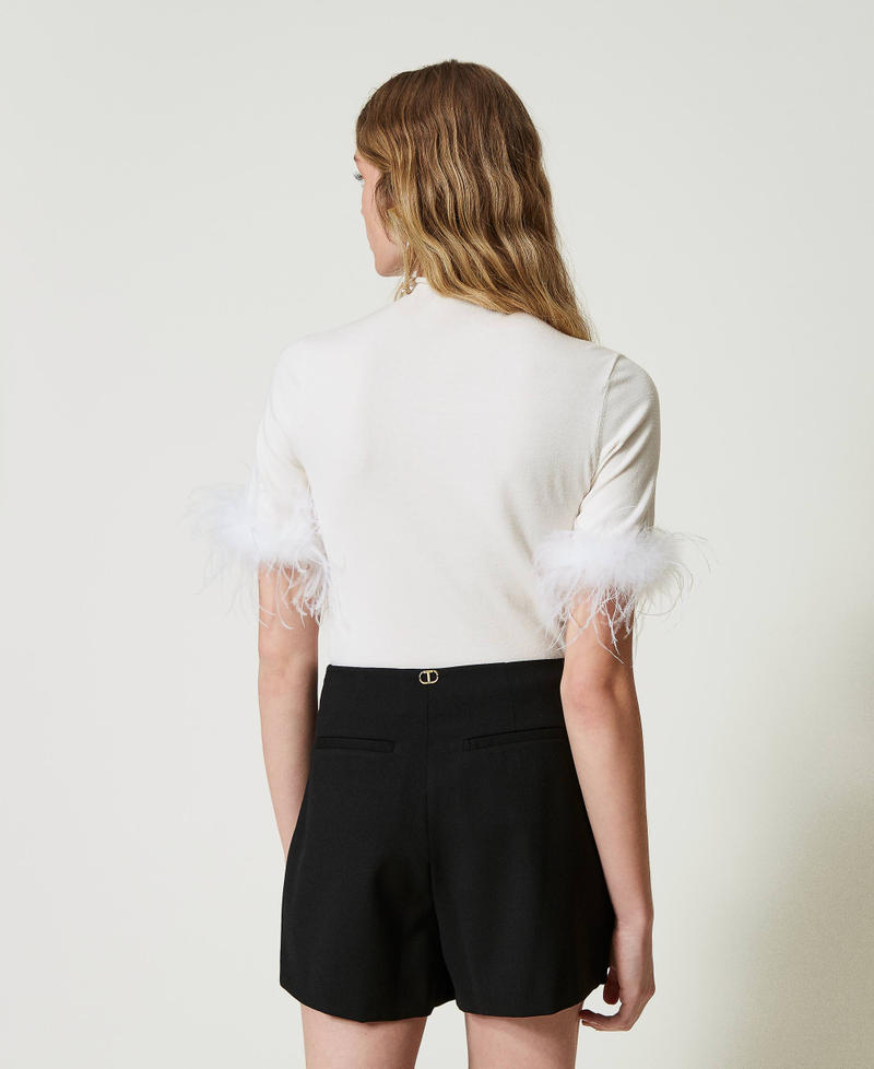 Scee by twin set Maglia lupetto con piume Novità